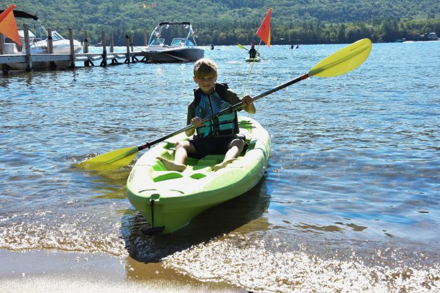 LIttle boy on the shores of Lake George